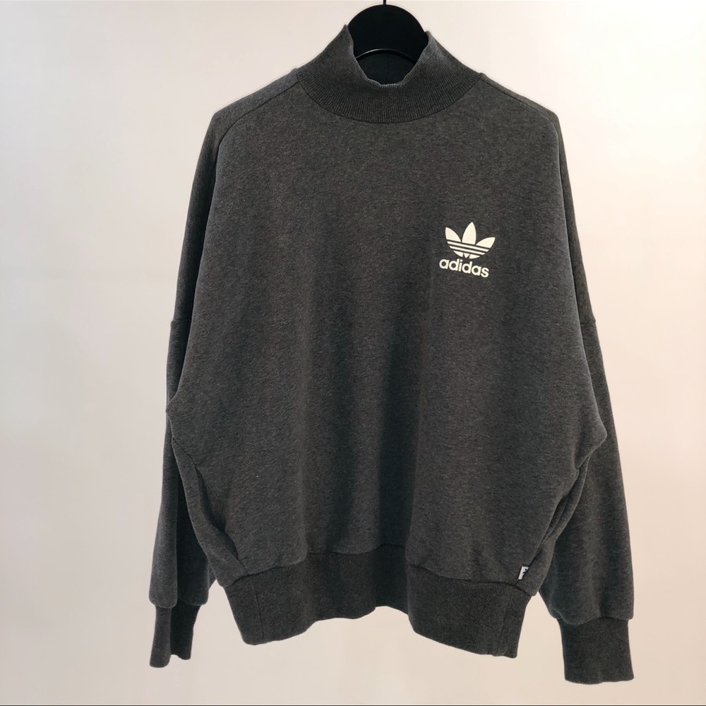 Adidas Gray Drop Shoulder Turtleneck Sweater Women’s Size Small